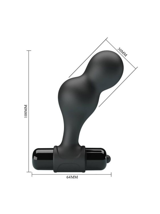 PLUG ANAL VIBRADOR SILICONA 10 MODOS NEGRO DE LA MARCA MR PLAY