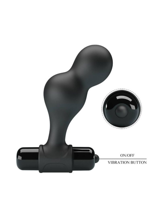 PLUG ANAL VIBRADOR SILICONA 10 MODOS NEGRO DE LA MARCA MR PLAY
