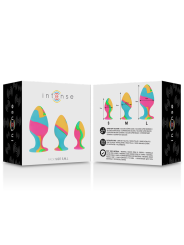 SET PLUGS ANALES SILICONA MULTICOLOR INTENSE™ DE LA MARCA INTENSE ANAL TOYS