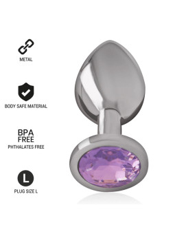 PLUG ANAL METAL CON JOYA VIOLETA TALLA L INTENSE DE LA MARCA INTENSE ANAL TOYS