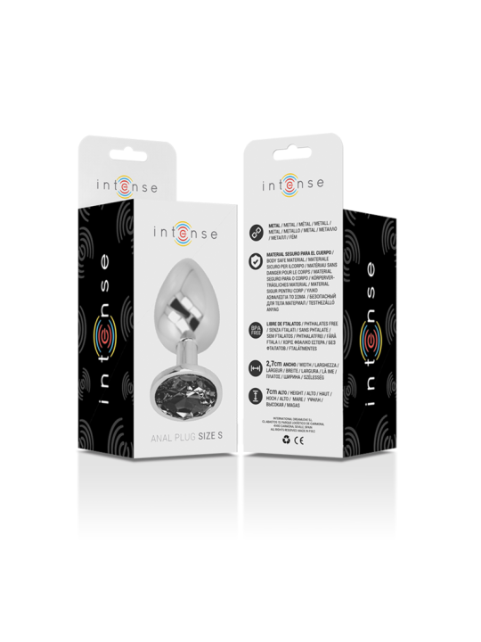 PLUG ANAL METAL CON JOYA BRILLANTE TALLA S DE LA MARCA INTENSE ANAL TOYS