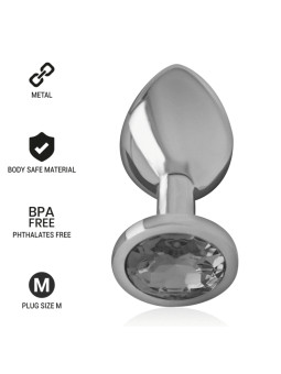 PLUG ANAL METAL CON JOYA DE DIAMANTE TALLA M DE LA MARCA INTENSE ANAL TOYS