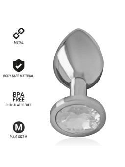 PLUG ANAL METAL CON JOYA DE CRISTAL TALLA M INTENSE DE LA MARCA INTENSE ANAL TOYS
