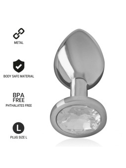 PLUG ANAL METAL CON JOYA DE DIAMANTE TALLA L DE LA MARCA INTENSE ANAL TOYS