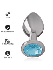 PLUG ANAL METÁLICO CON CRISTAL AZUL TALLA L DE LA MARCA INTENSE ANAL TOYS