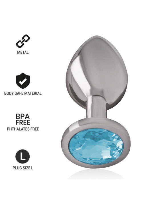 PLUG ANAL METÁLICO CON CRISTAL AZUL TALLA L DE LA MARCA INTENSE ANAL TOYS