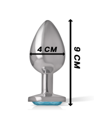PLUG ANAL METÁLICO CON CRISTAL AZUL TALLA L DE LA MARCA INTENSE ANAL TOYS