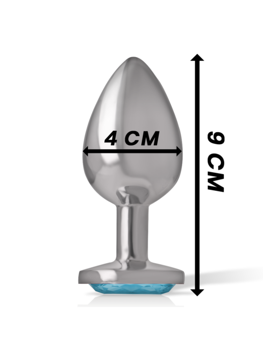 PLUG ANAL METÁLICO CON CRISTAL AZUL TALLA L DE LA MARCA INTENSE ANAL TOYS