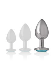 PLUG ANAL METÁLICO CON CRISTAL AZUL TALLA L DE LA MARCA INTENSE ANAL TOYS