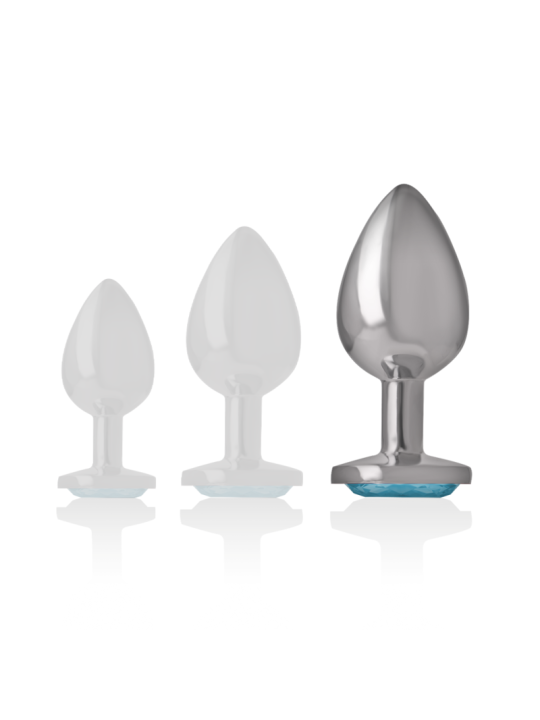 PLUG ANAL METÁLICO CON CRISTAL AZUL TALLA L DE LA MARCA INTENSE ANAL TOYS