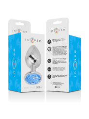 PLUG ANAL METÁLICO CON CRISTAL AZUL TALLA L DE LA MARCA INTENSE ANAL TOYS