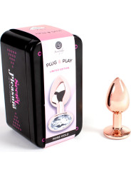PLUG ANAL METAL ORO ROSA 7 CM - INICIACIÓN SEXO ANAL DE LA MARCA SECRETPLAY TOYS