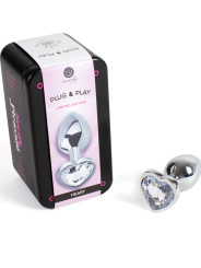 PLUG ANAL METAL CORAZÓN TRANSPARENTE 7 CM TALLA S DE LA MARCA SECRETPLAY TOYS