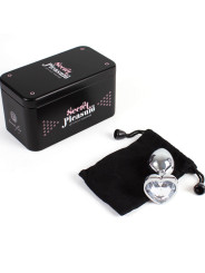 PLUG ANAL METAL CORAZÓN TRANSPARENTE 7 CM TALLA S DE LA MARCA SECRETPLAY TOYS