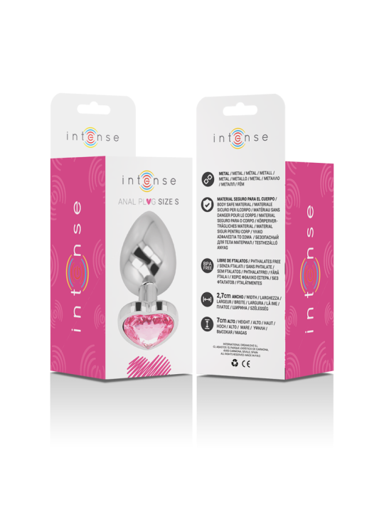 PLUG ANAL METAL JOYA DIAMANTE ROSA TALLA S DE LA MARCA INTENSE ANAL TOYS