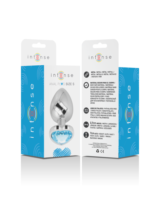 PLUG ANAL METAL JOYA DIAMANTE AZUL TALLA S DE LA MARCA INTENSE ANAL TOYS