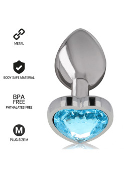 PLUG ANAL METAL JOYA DIAMANTE AZUL TALLA M DE LA MARCA INTENSE ANAL TOYS