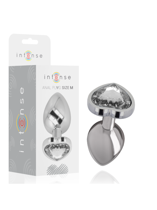 PLUG ANAL METAL JOYA DIAMANTE BLANCO TALLA M DE LA MARCA INTENSE ANAL TOYS