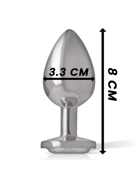 PLUG ANAL METAL JOYA DIAMANTE BLANCO TALLA M DE LA MARCA INTENSE ANAL TOYS