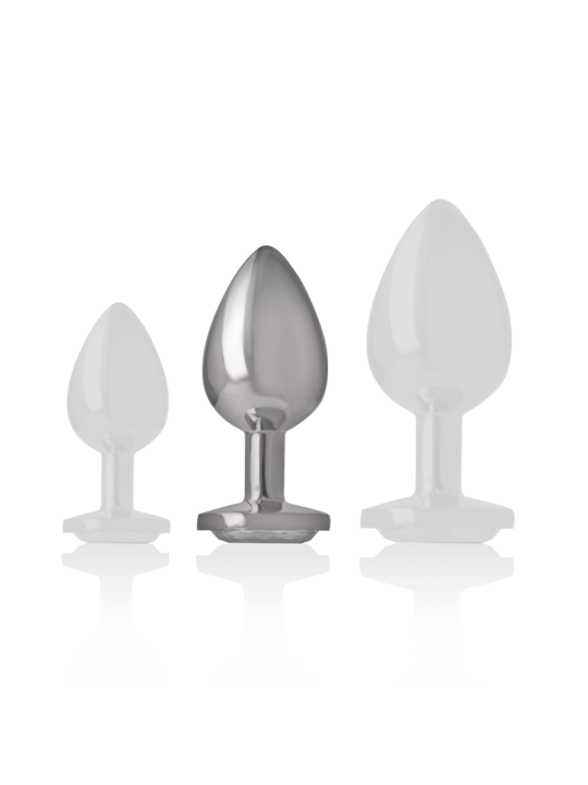 PLUG ANAL METAL JOYA DIAMANTE BLANCO TALLA M DE LA MARCA INTENSE ANAL TOYS