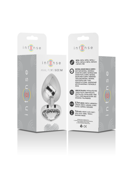 PLUG ANAL METAL JOYA DIAMANTE BLANCO TALLA M DE LA MARCA INTENSE ANAL TOYS