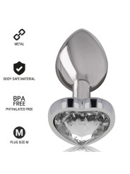 PLUG ANAL METAL JOYA DIAMANTE BLANCO TALLA M DE LA MARCA INTENSE ANAL TOYS
