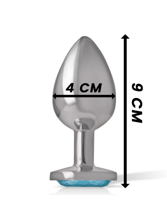 PLUG ANAL METAL JOYA DIAMANTE AZUL TALLA L DE LA MARCA INTENSE ANAL TOYS