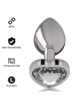 PLUG ANAL METAL JOYA DIAMANTE BLANCO TALLA L DE LA MARCA INTENSE ANAL TOYS