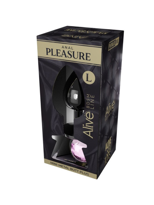 PLUG ANAL METÁLICO ROSA CON DIAMANTE TALLA L DE LA MARCA ALIVE