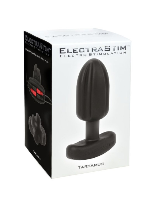 TARTARUS PLUG ANAL ELÉCTRICO SILICONA QUADRIPOLAR NEGRO DE LA MARCA ELECTRASTIM