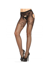 PANTY DE MALLA INDUSTRIAL NEGRO CON ABERTURAS DE LA MARCA LEG AVENUE HOSIERY