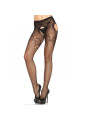 PANTY DE MALLA INDUSTRIAL NEGRO CON ABERTURAS DE LA MARCA LEG AVENUE HOSIERY