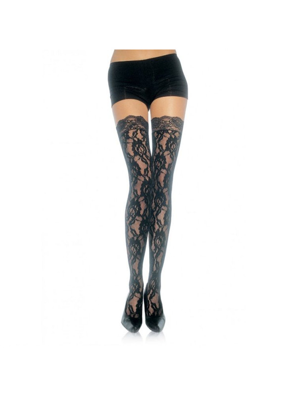 MEDIAS DE ENCAJE FLORAL LEG AVENUE TALLA ÚNICA DE LA MARCA LEG AVENUE HOSIERY