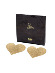 PEZONERAS BRILLANTES FLASH CORAZÓN DORADO INDISCRETS DE LA MARCA BIJOUX FLASH COLLECTION