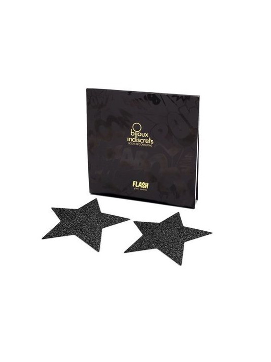PEZONERAS BRILLANTES FLASH ESTRELLA NEGRO INDISCRETS DE LA MARCA BIJOUX FLASH COLLECTION