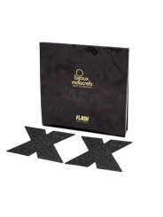 PEZONERAS BRILLANTES FLASH CRUZ NEGRO INDISCRETS DE LA MARCA BIJOUX FLASH COLLECTION