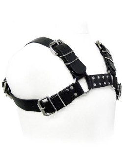 ARNÉS BDSM CUERO AJUSTABLE BLACK BULL DOG DE LA MARCA LEATHER BODY