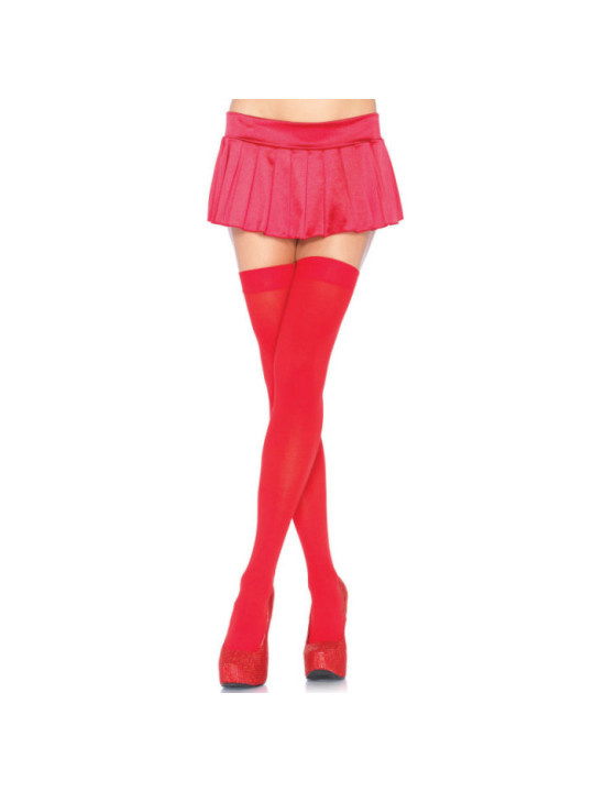 MEDIAS AL MUSLO OPACAS ROJO NYLON TALLA ÚNICA DE LA MARCA LEG AVENUE HOSIERY