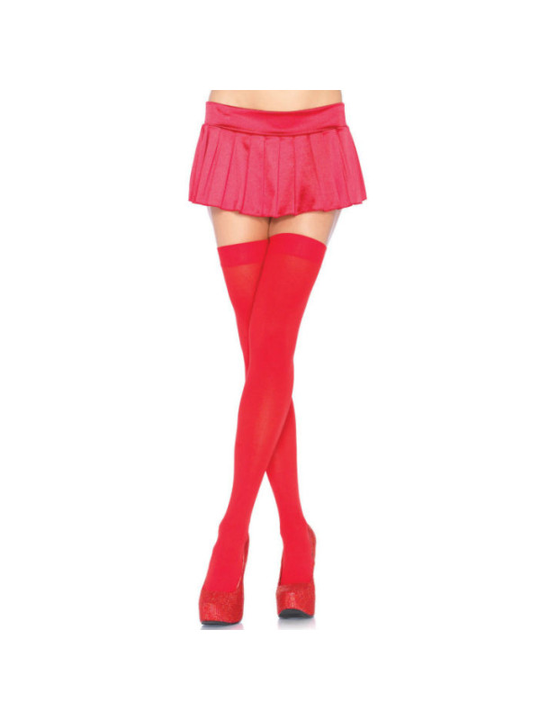 MEDIAS AL MUSLO OPACAS ROJO NYLON TALLA ÚNICA DE LA MARCA LEG AVENUE HOSIERY
