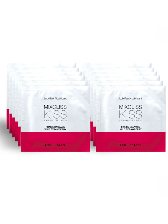 LUBRICANTE BASE AGUA SABOR FRESA 12 MONODOSIS 4 ML DE LA MARCA MIXGLISS
