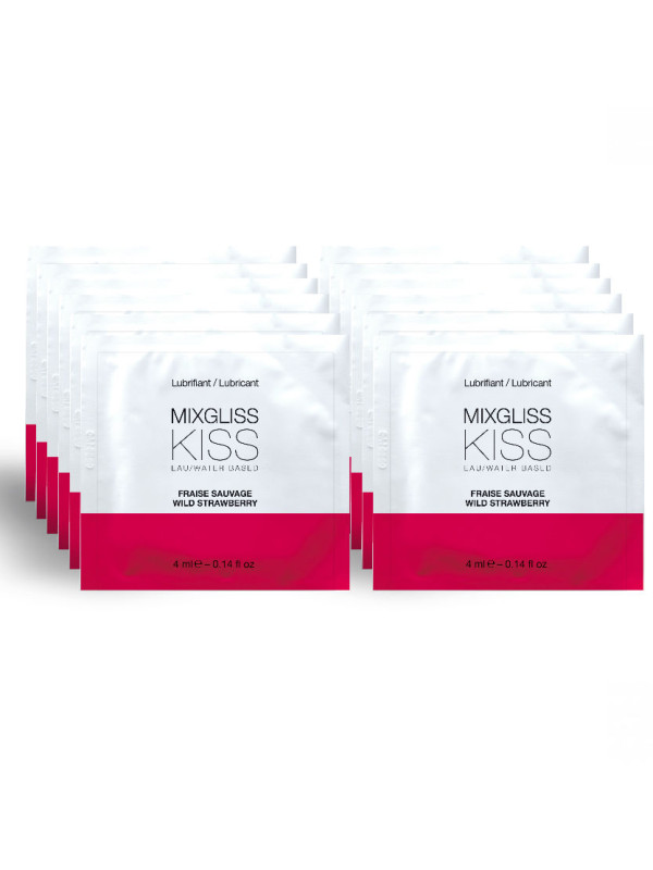 LUBRICANTE BASE AGUA SABOR FRESA 12 MONODOSIS 4 ML DE LA MARCA MIXGLISS
