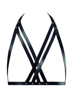 SUJETADOR BDSM NEGRO CON CORREAS AJUSTABLES VEGANO DE LA MARCA BIJOUX MAZE