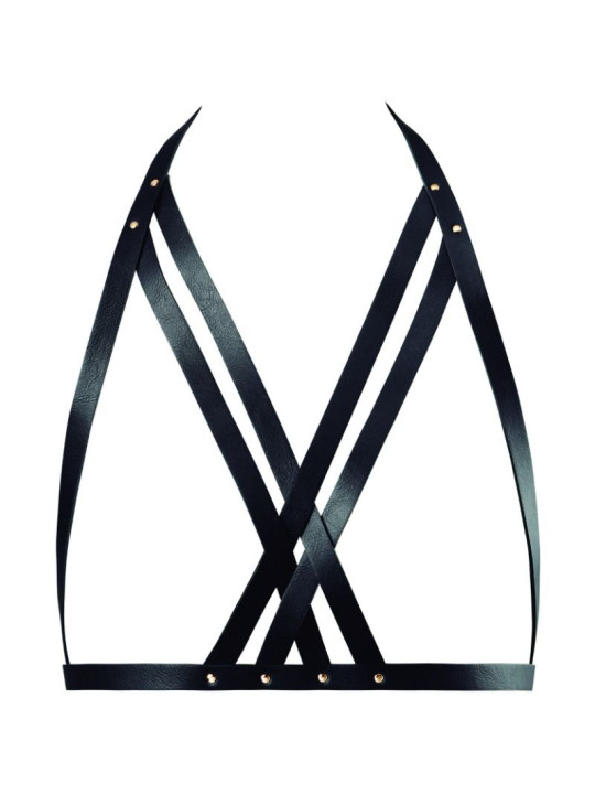 SUJETADOR BDSM NEGRO CON CORREAS AJUSTABLES VEGANO DE LA MARCA BIJOUX MAZE