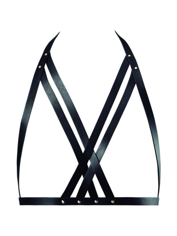 SUJETADOR BDSM NEGRO CON CORREAS AJUSTABLES VEGANO DE LA MARCA BIJOUX MAZE