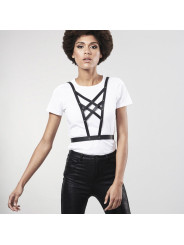 ARNÉS CRUZADO NEGRO MAZE BDSM VEGANO INDISCRETS DE LA MARCA BIJOUX MAZE