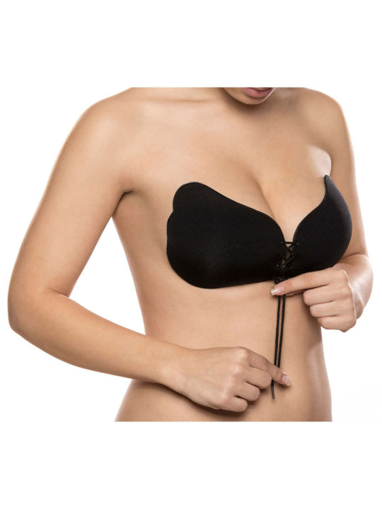 SUJETADOR PUSH-UP ADHESIVO INVISIBLE NEGRO COPA C DE LA MARCA BYE BRA - BRAS