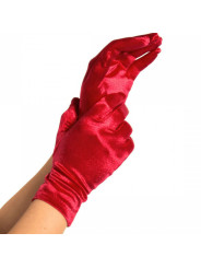 GUANTES SATIN ROJO CORTOS ELEGANTES PARA FIESTA DE LA MARCA LEG AVENUE ACCESSORIES
