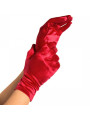 GUANTES SATIN ROJO CORTOS ELEGANTES PARA FIESTA DE LA MARCA LEG AVENUE ACCESSORIES
