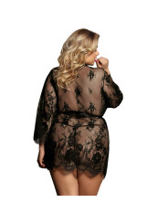 BATA ENCAJE NEGRO MANGAS ACAMPANADAS TALLA PLUS DE LA MARCA SUBBLIME QUEEN PLUS SIZE
