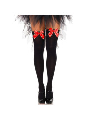 MEDIAS ALTAS NEGRAS CON LAZO ROJO - LEG AVENUE DE LA MARCA LEG AVENUE HOSIERY